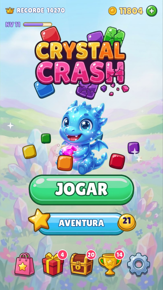 Tela inicial do Crystal Crash