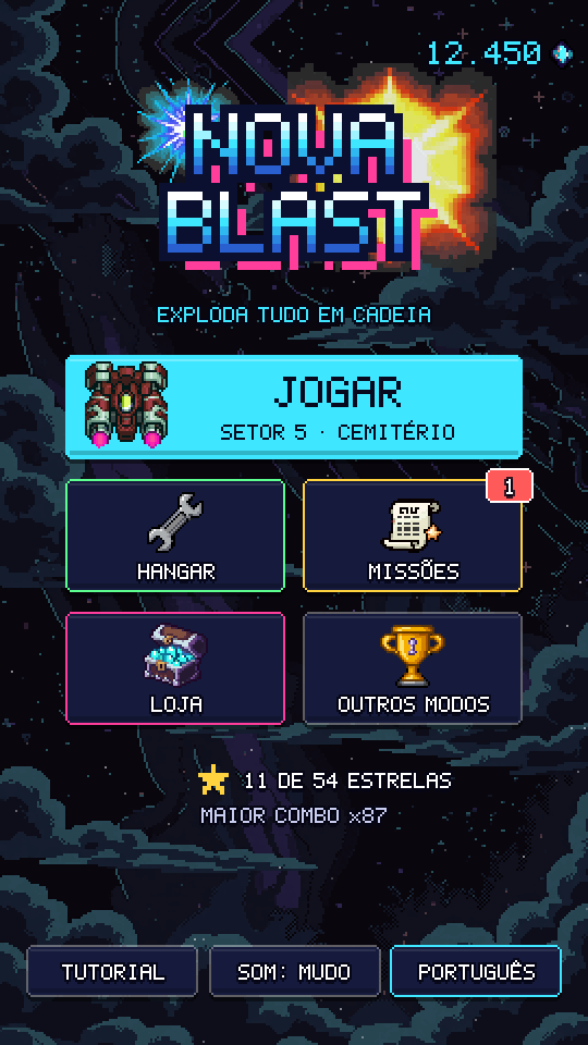 Tela inicial do Nova Blast